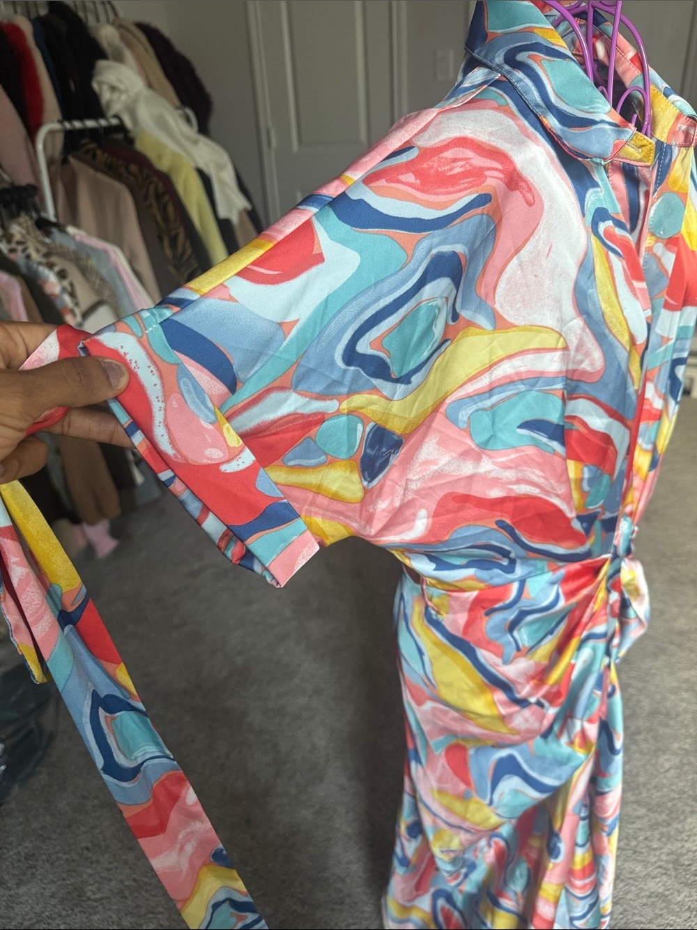Fashion Nova Colorful Abstract Print Maxi Dress - Picture 4 of 6